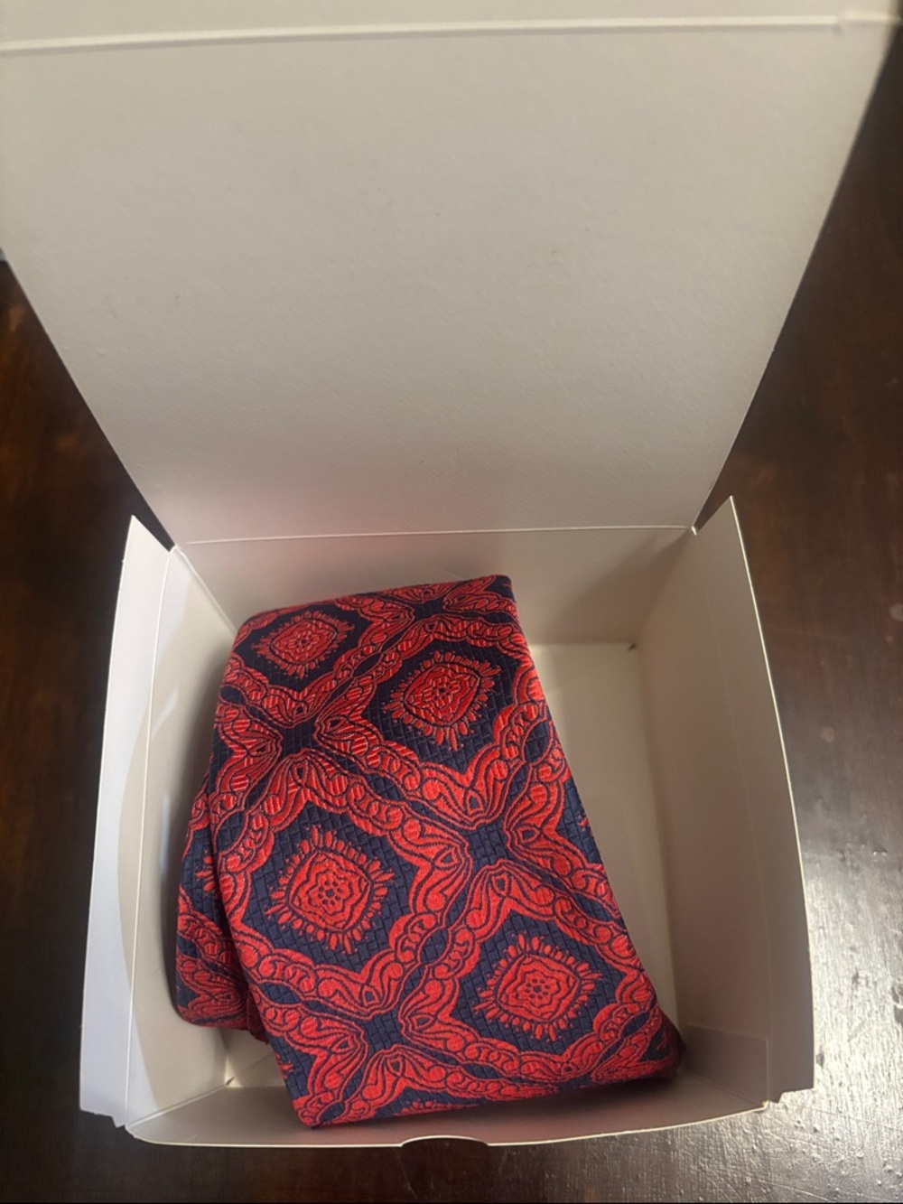 Vintage Wemlon by Wembley Red and Navy Paisley-Style Necktie